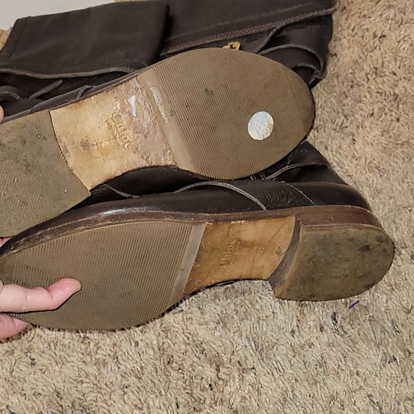 Chloe buckle brown slip on flat boots - Picture 5 of 8